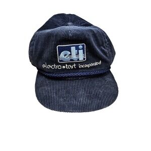 Imperial‎ Headwear Rope Hat Mens OSFM Navy Blue Corduroy ETI Vintage Made In USA